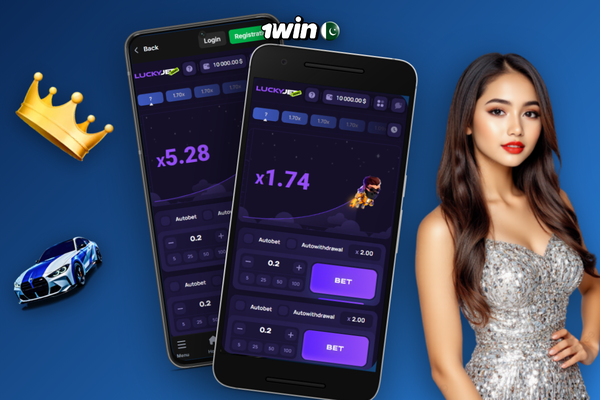 Finger tapping the glowing cashout button in 1Win Lucky Jet at a 2.30x multiplier