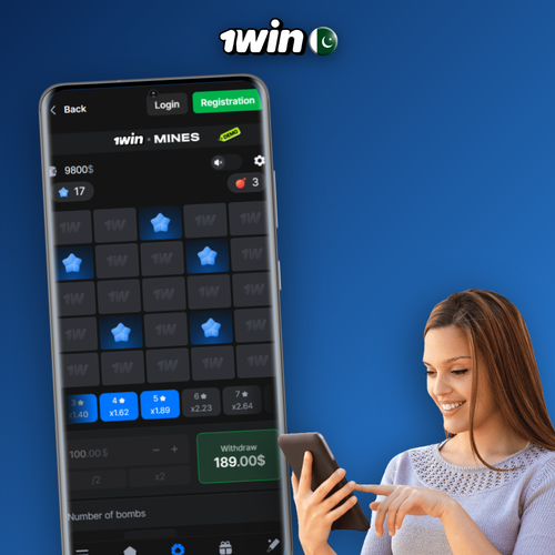 Mines Pro 1Win 5x5 grid with revealed gems and bomb icon