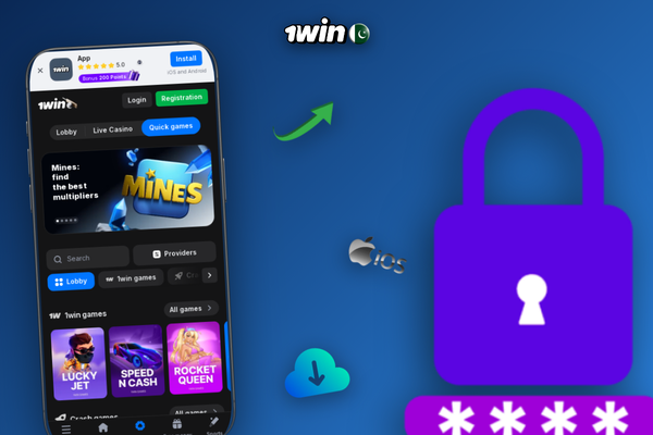 1Win minimum withdrawal limit displayed in the PKR cashier amount panel