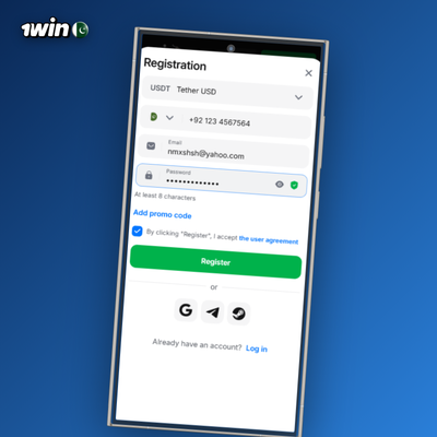 1Win register by phone number with SMS code for Pakistani mobile users