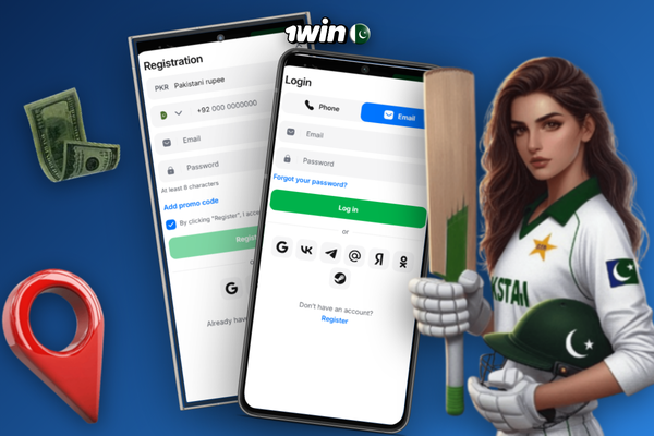 1Win bonus code WIN500PK entered in the mobile registration form field
